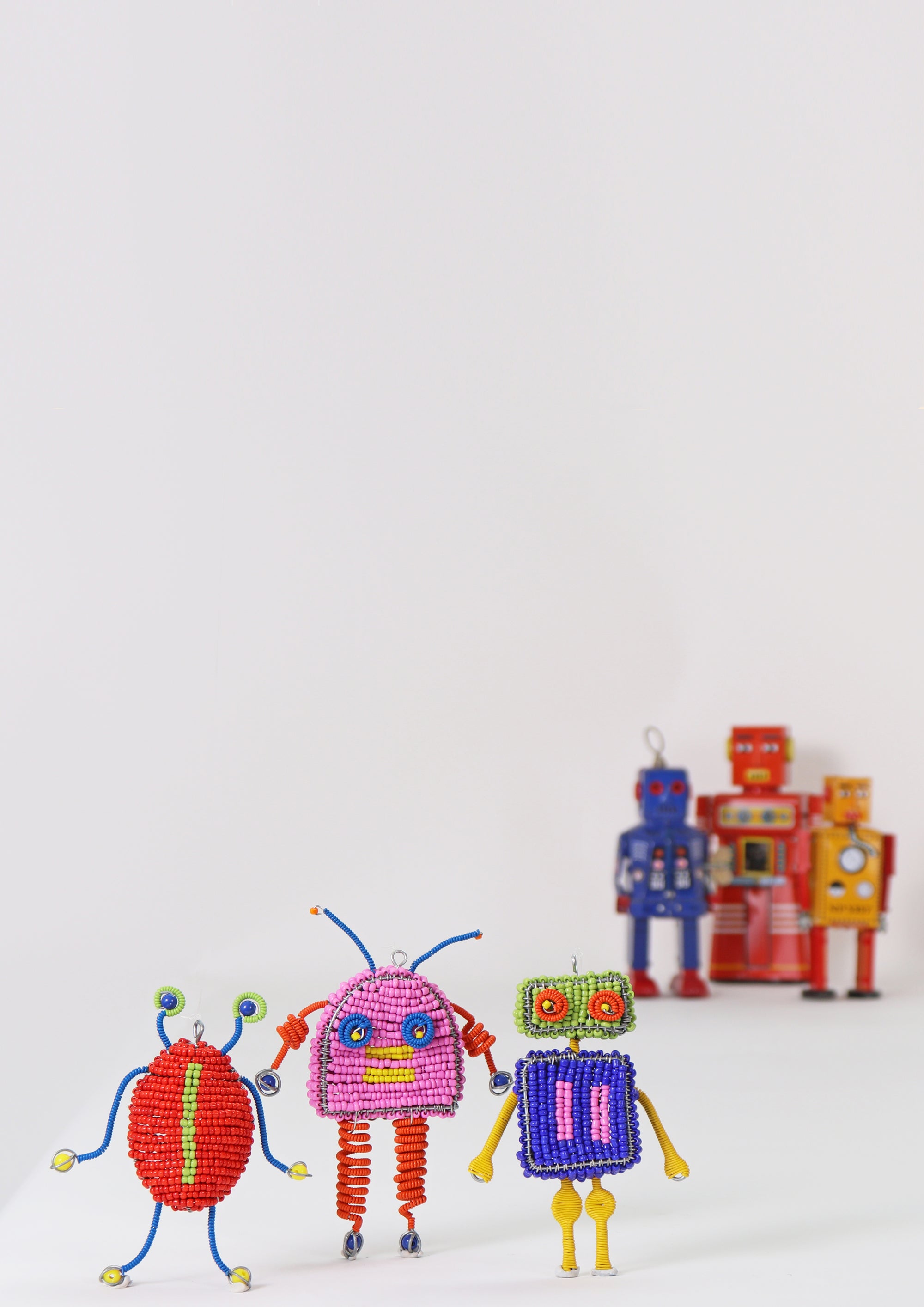 Beaded Electric Robot Decoration, 12cm