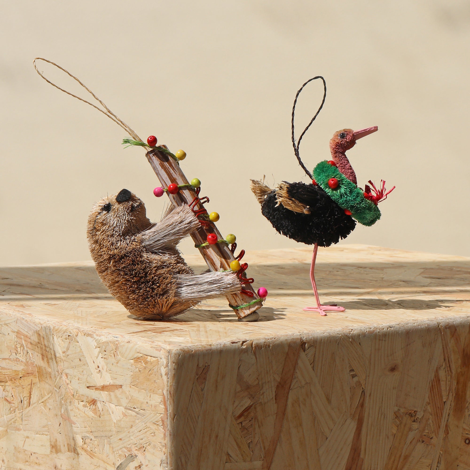 Bristle Ostrich Decoration, 12cm