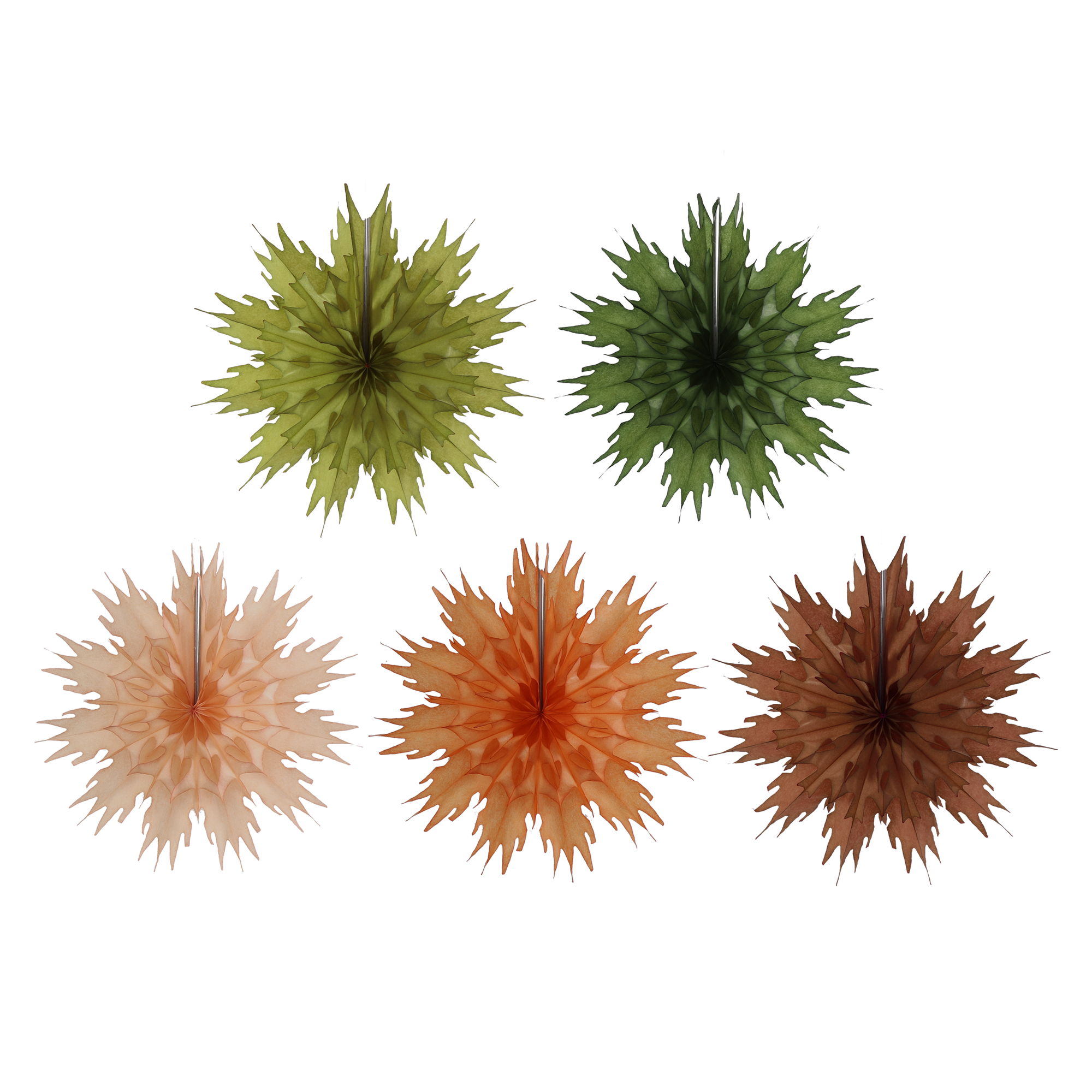 Mini Classic Snowflake 25 cm Earth, Set of 5