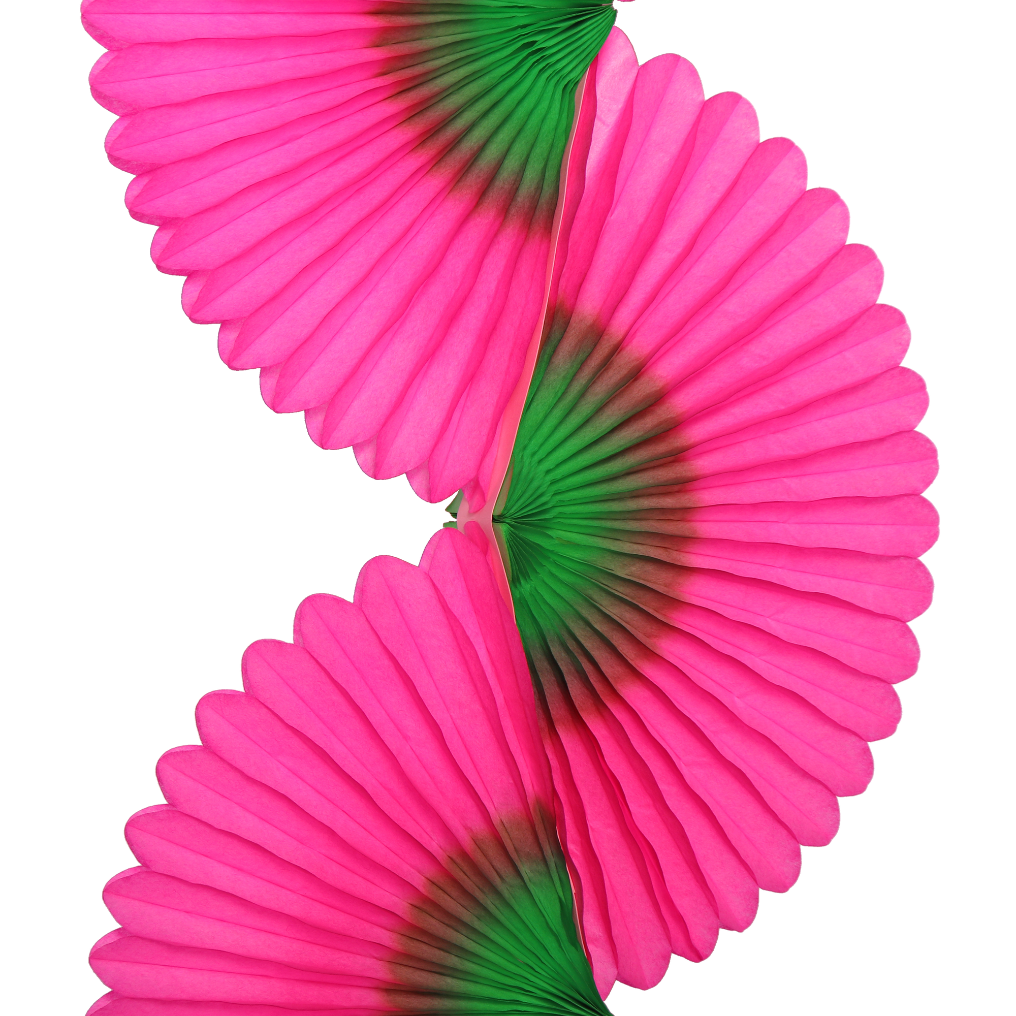 Two-Tone Fan Garland 1.75m, Fuchsia & Green