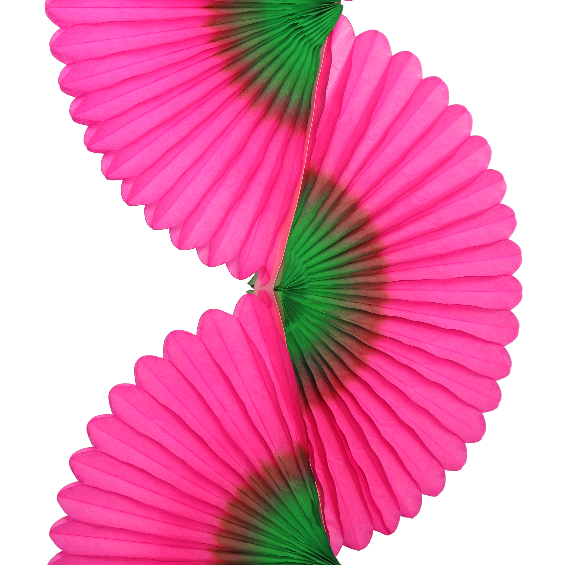 Two-Tone Fan Garland 1.75m, Fuchsia & Green