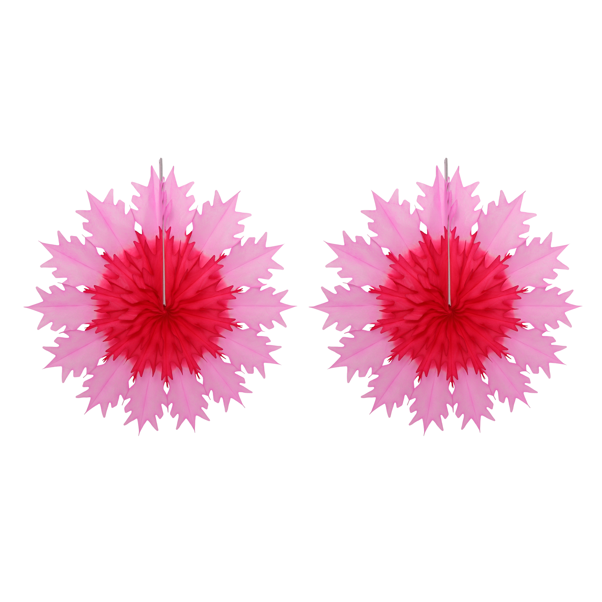 Classic Snowflake Fan 25cm Two-Tone Pink, Pack of 2