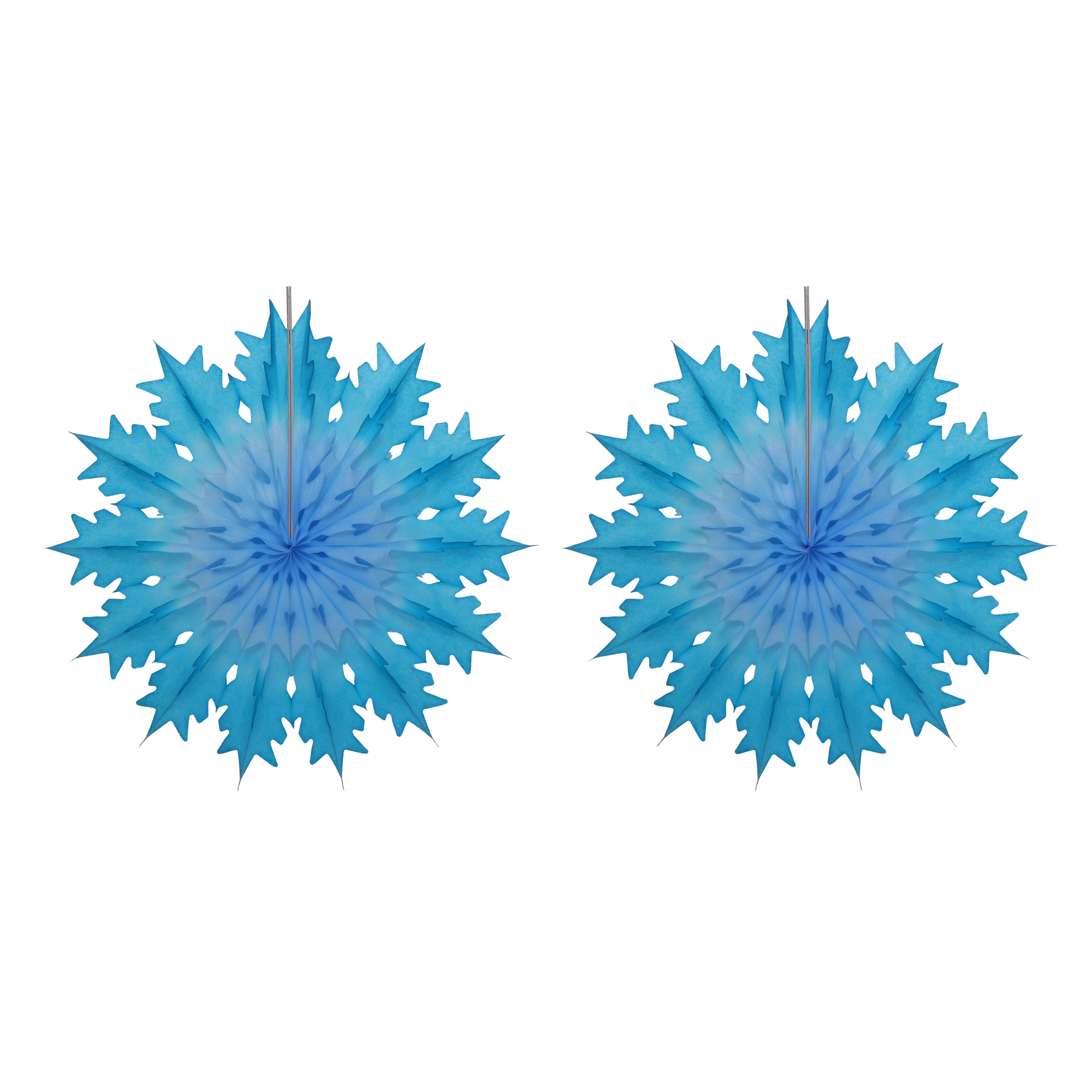 Classic Snowflake Fan 25cm Two-Tone Blue, Pack of 2