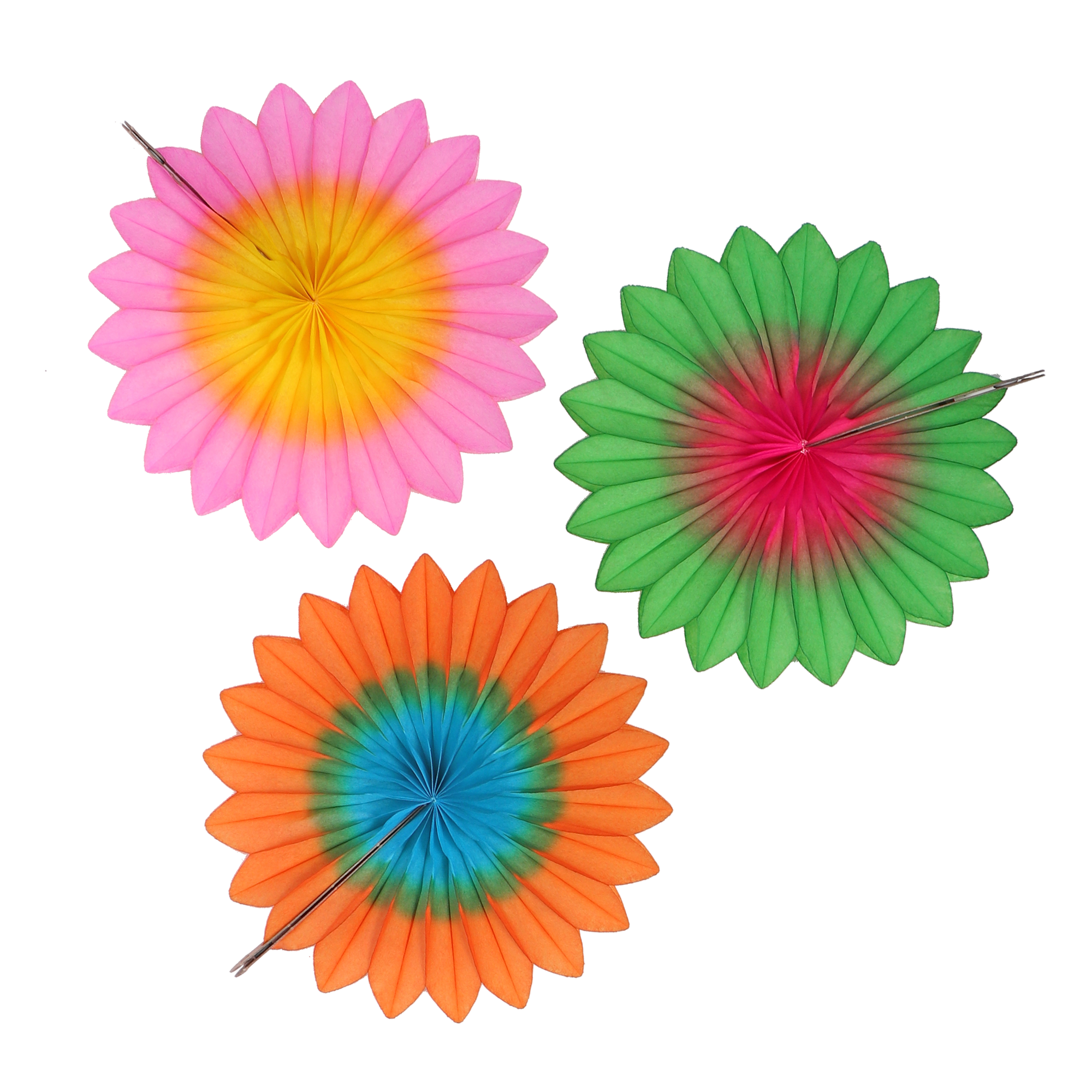 Flower Fan 15cm Two-Tone V.2, Set of 3