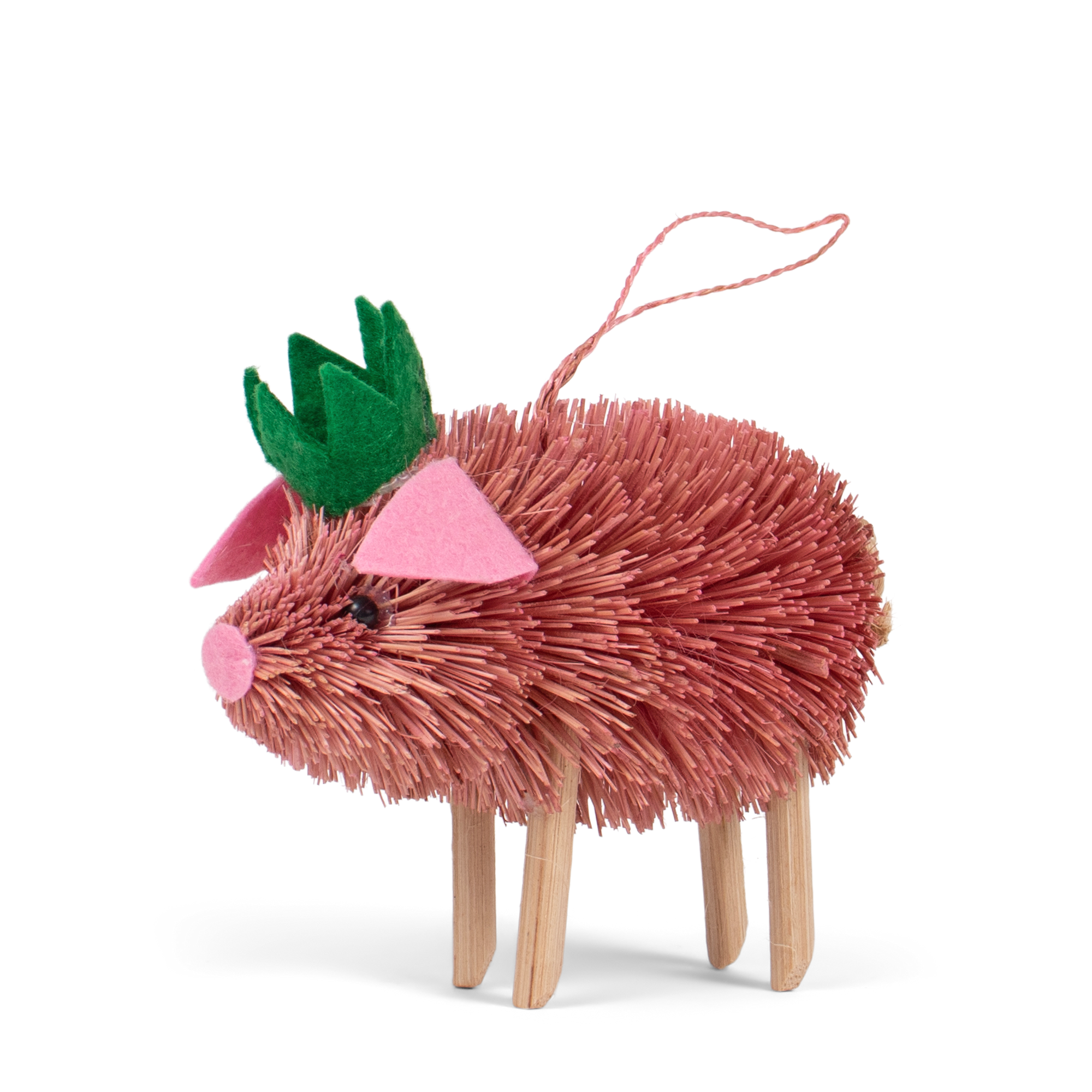 Bristle Pig Decoration, 10cm