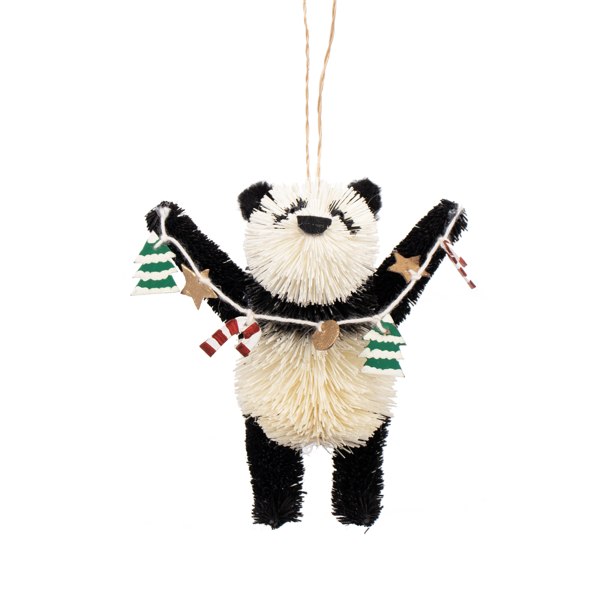 Bristle Panda Decoration, 13cm