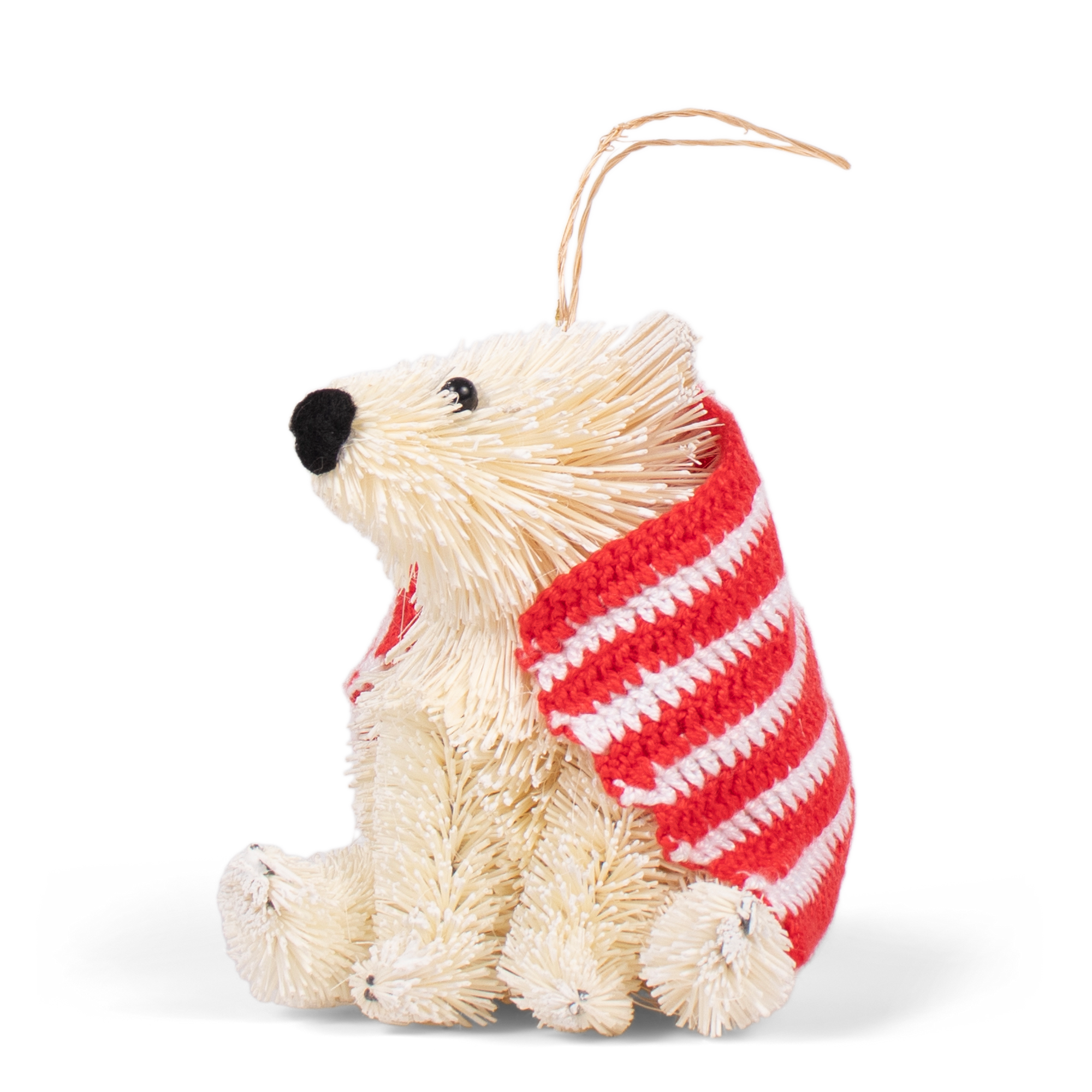 Bristle Polar Bear With Blanket Decoration, 10cm