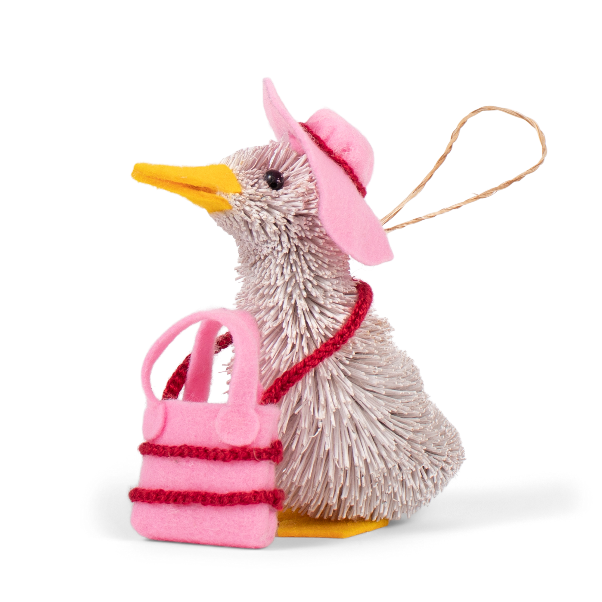 Bristle Duck Decoration, 10cm