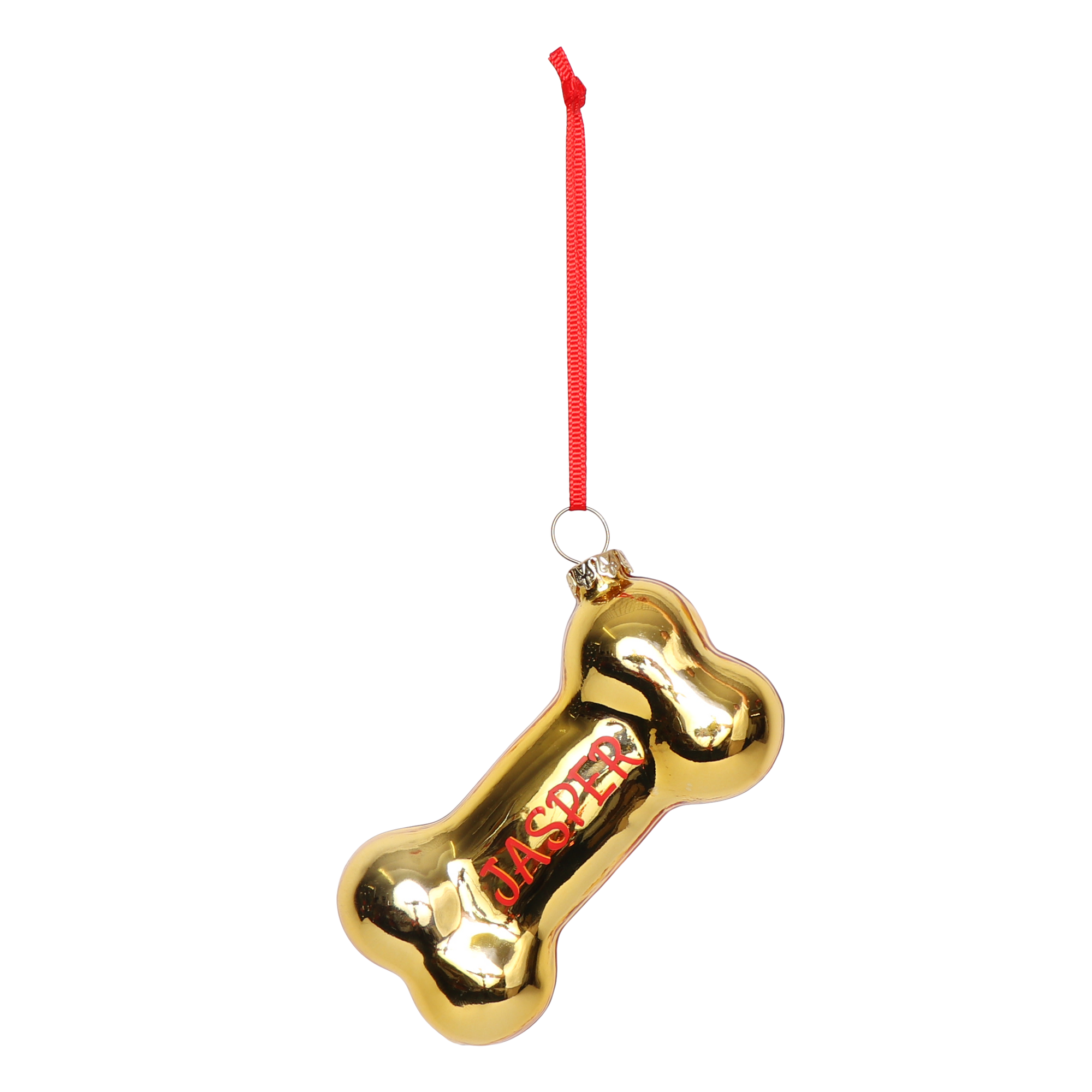 Dog Bone Decoration Gold, Personalisable