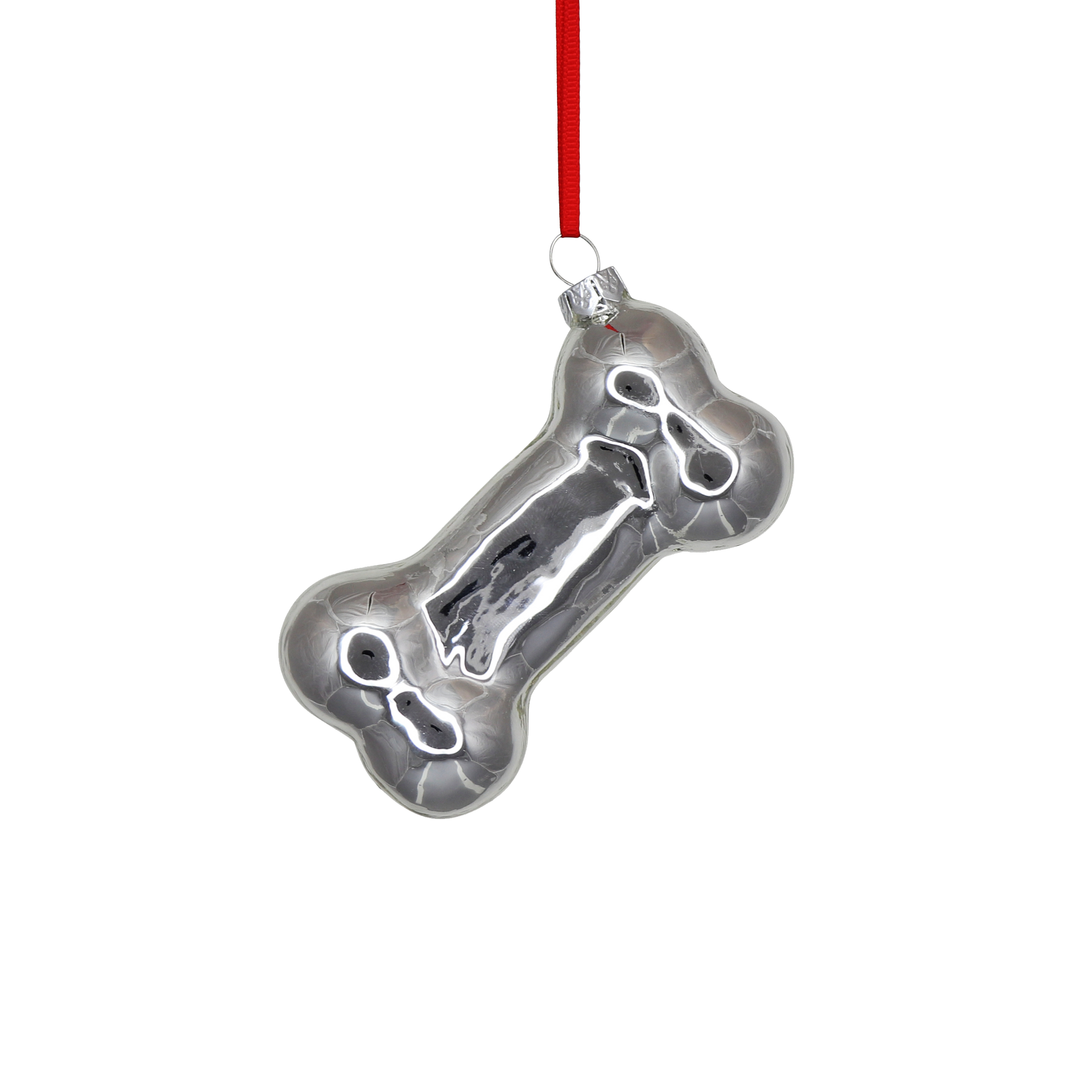 Dog Bone Decoration Silver, Personalisable