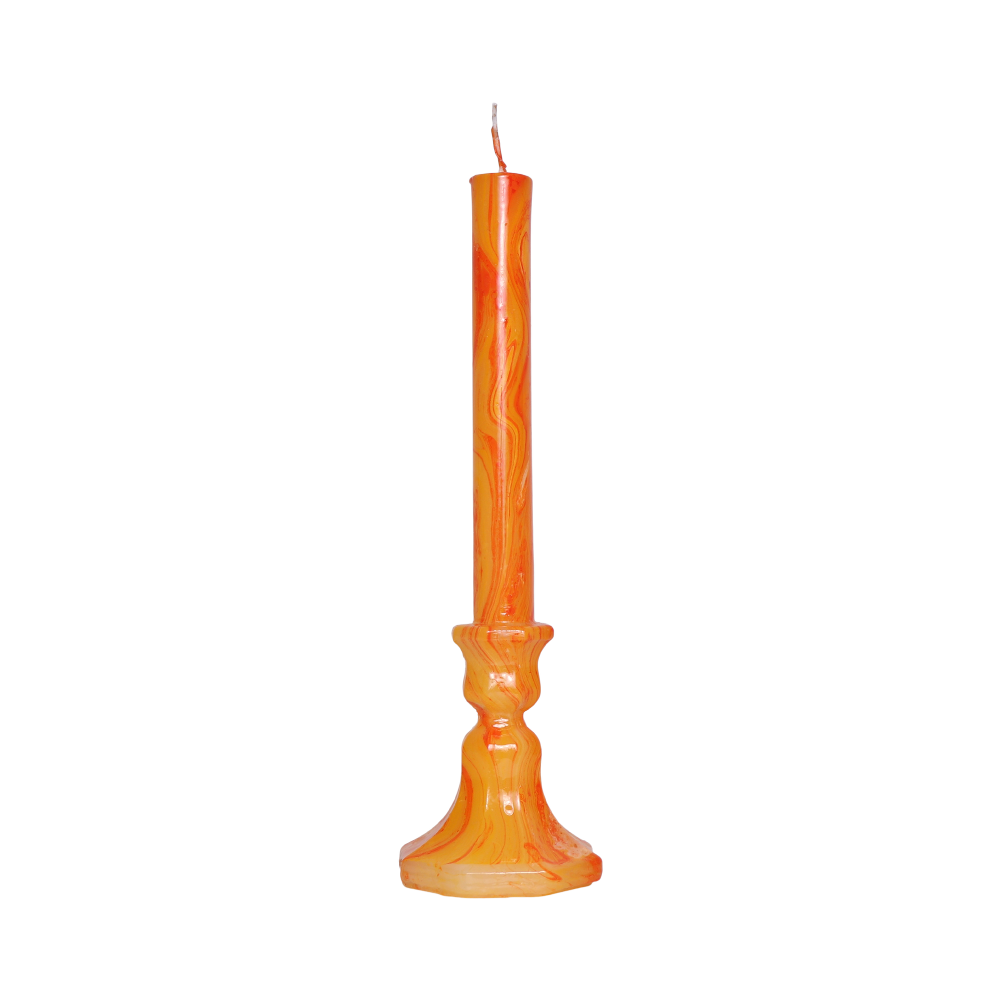 Marble Candlestick Orange