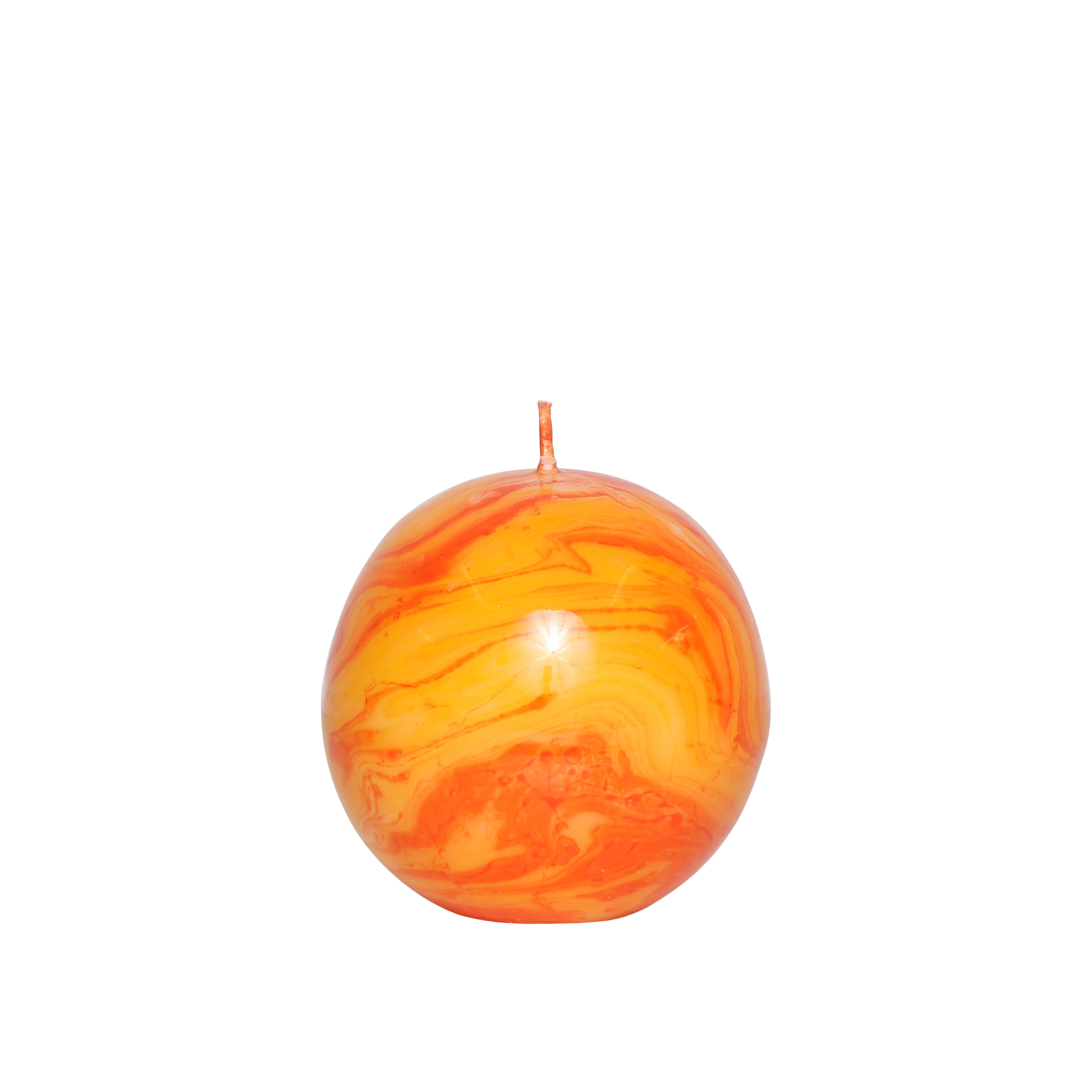 Marble Sphere Candle Orange