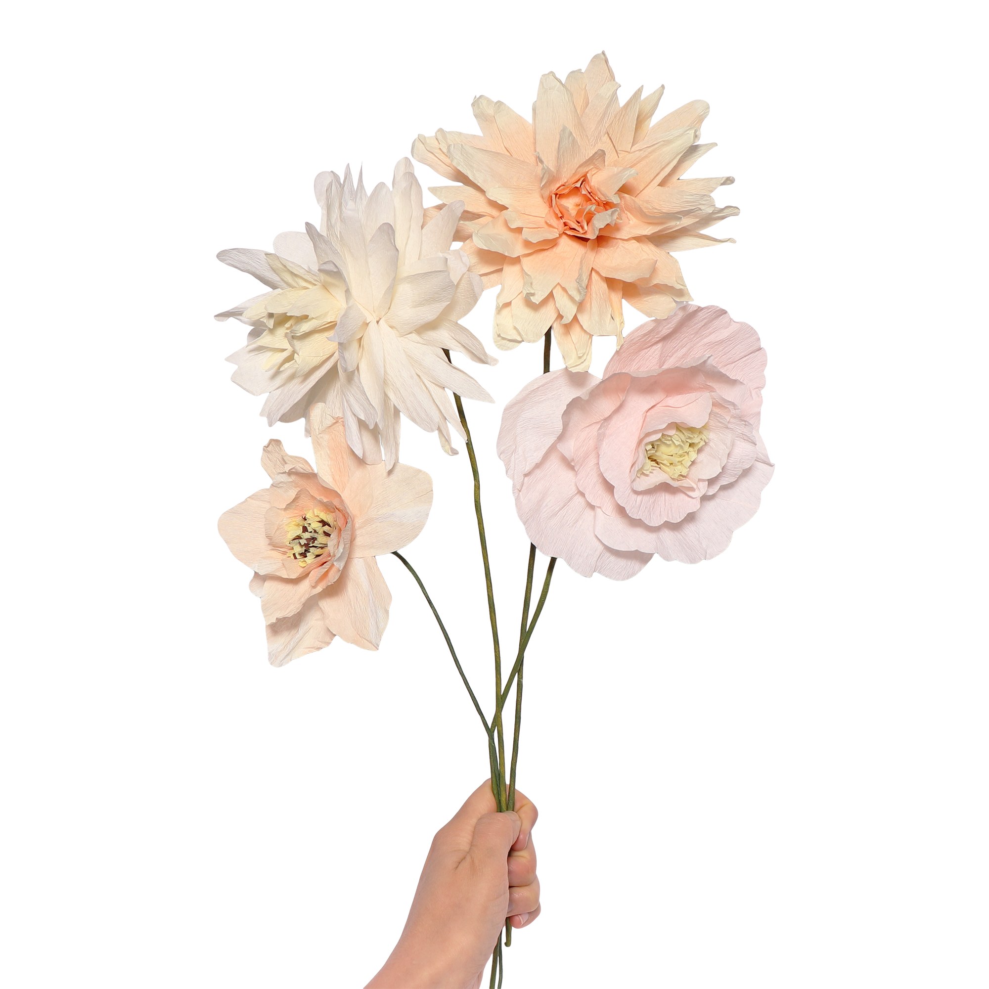 Grand Dahlia Paper Flower, Sand