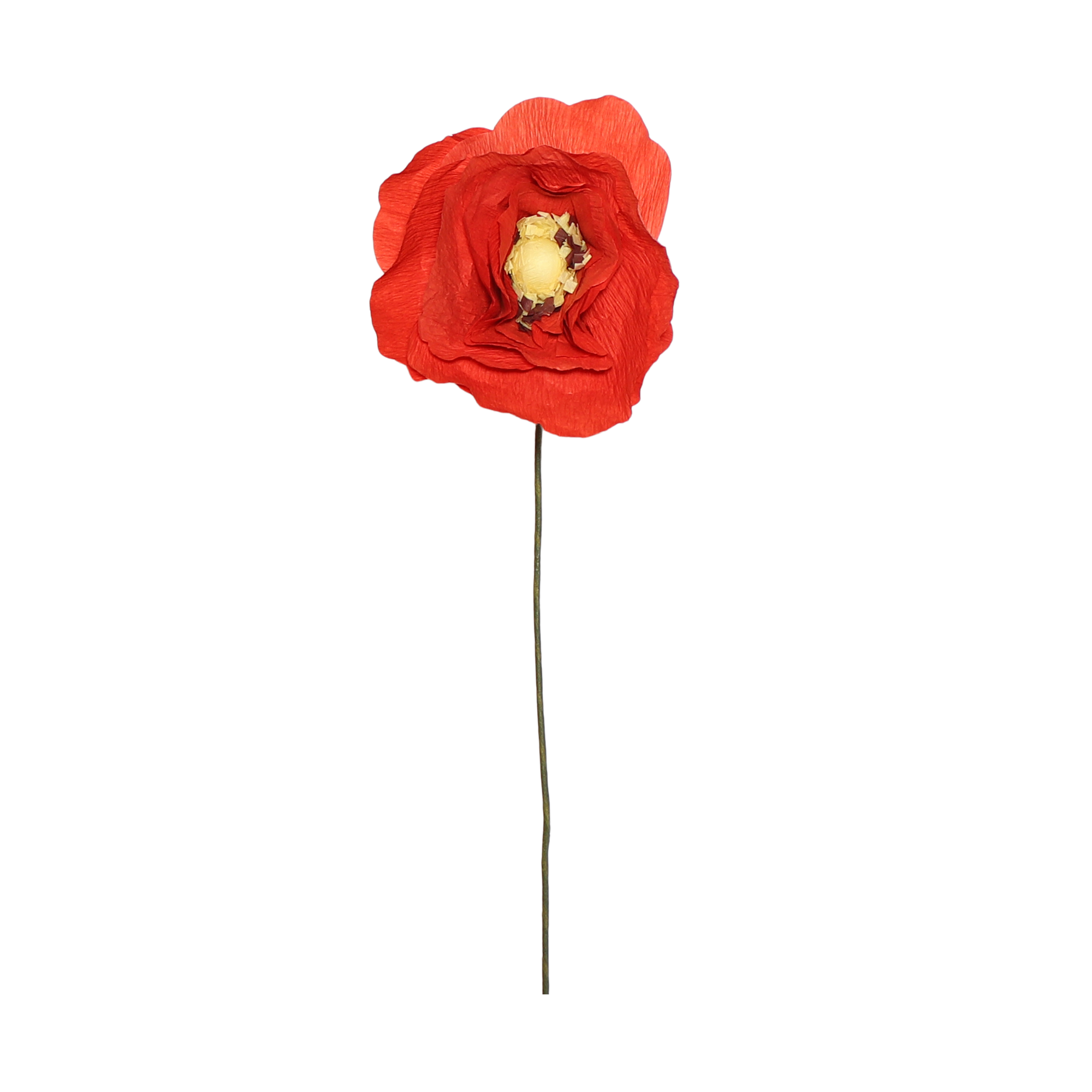 Ice Poppy Paper Flower, Bright Red