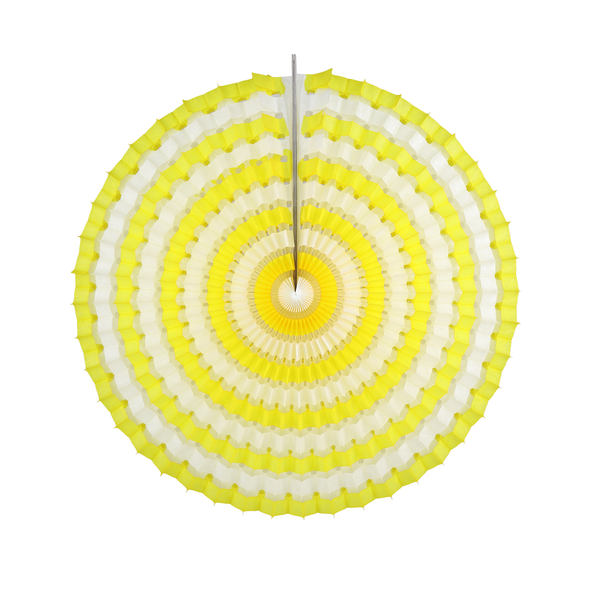 Striped Fan 40cm, Yellow & White