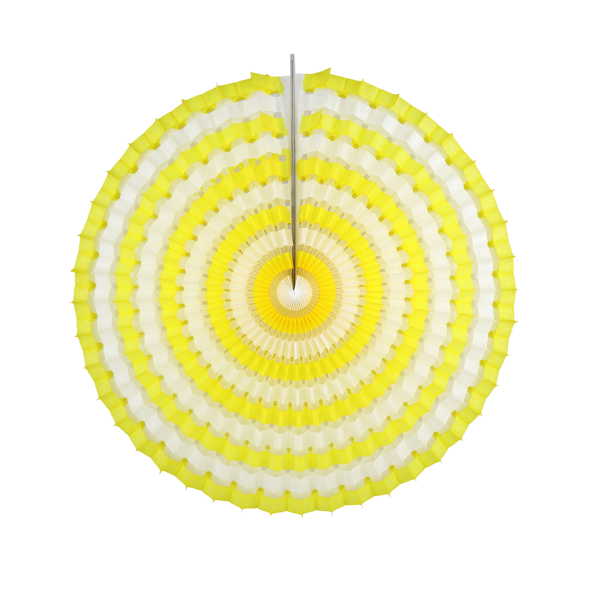 Striped Fan 40cm, Yellow & White