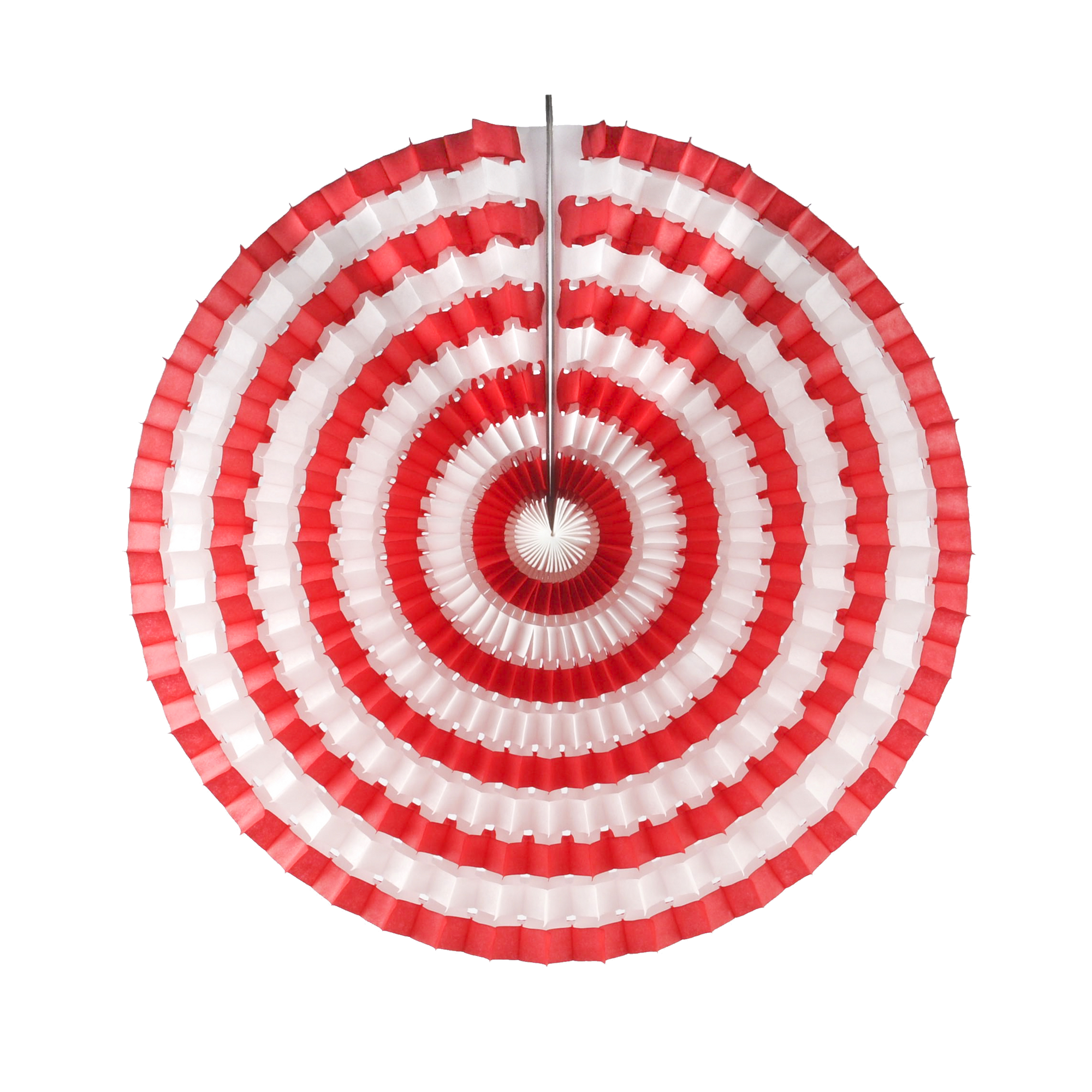 Striped Fan 40cm, Red & White