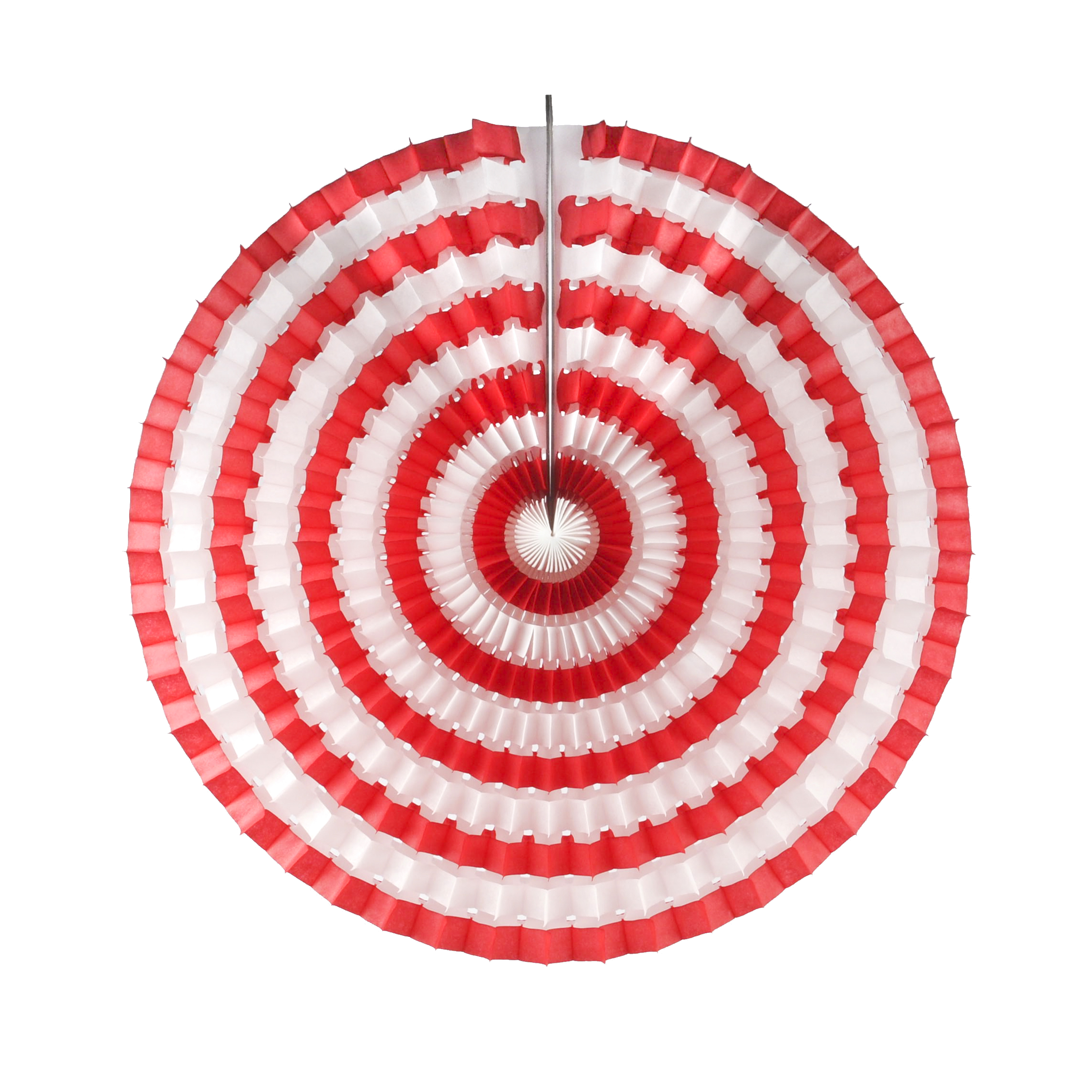 Striped Fan 40cm, Red & White