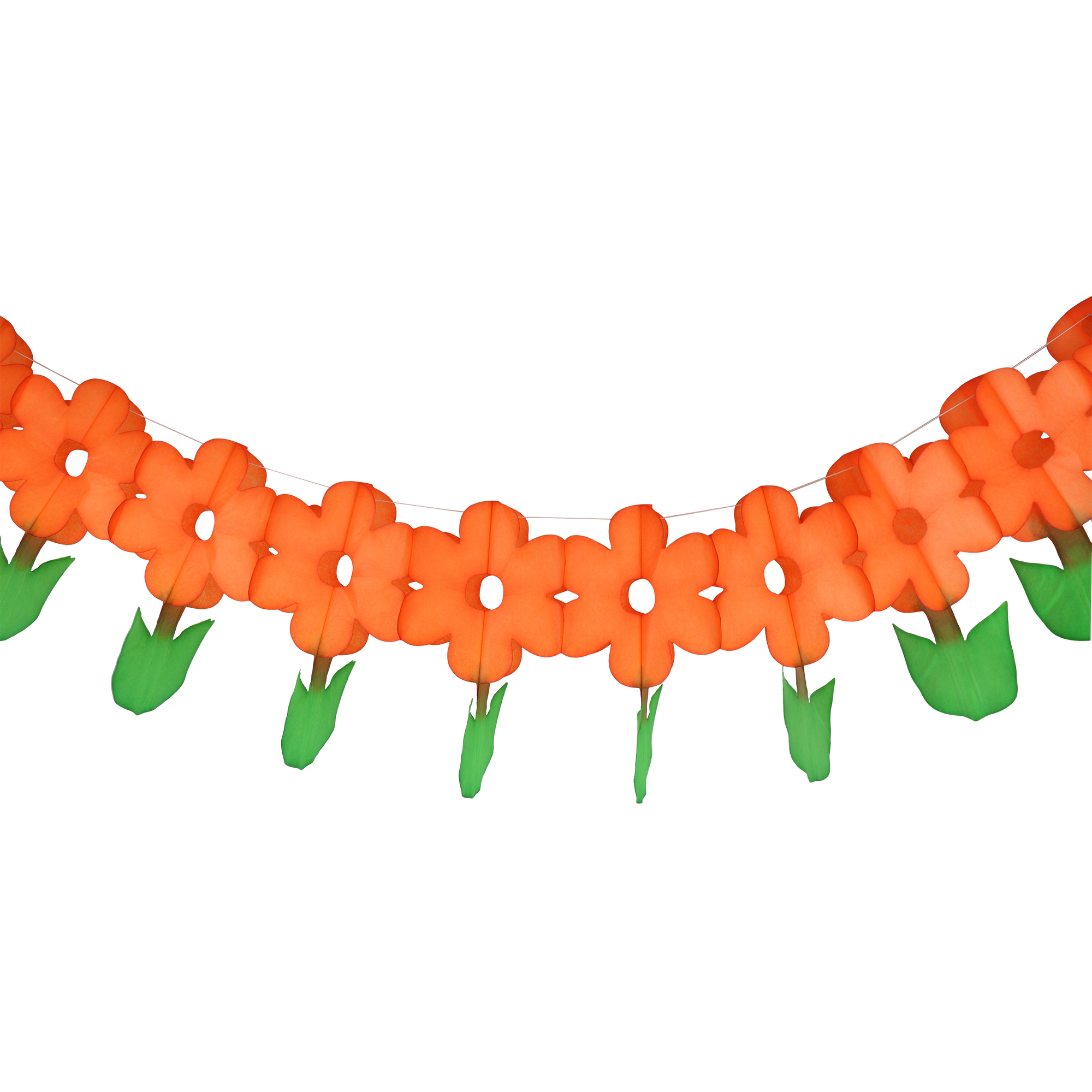 Flower Garland 3m, Bright Orange