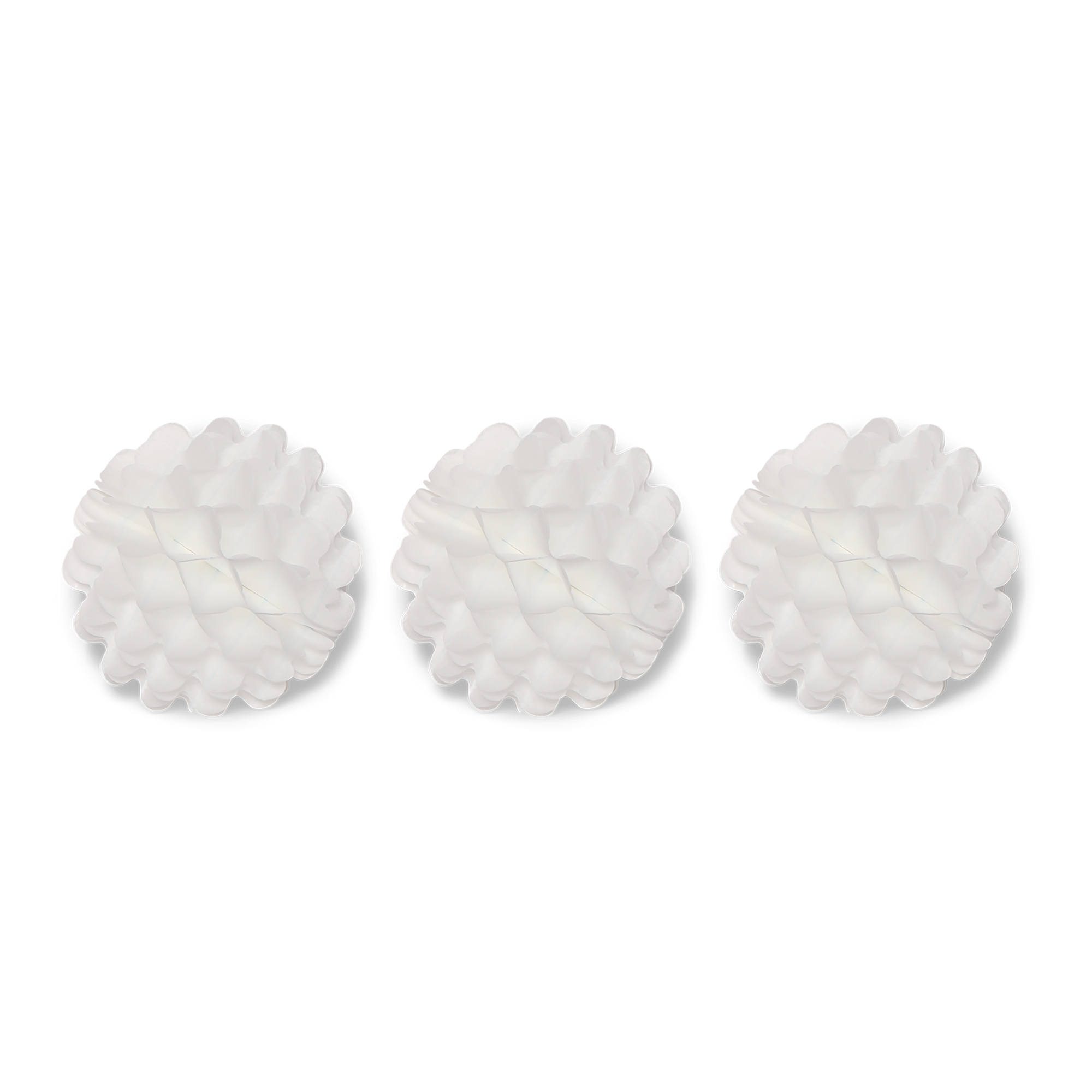 Puff Ball 10cm White, Pack of 3