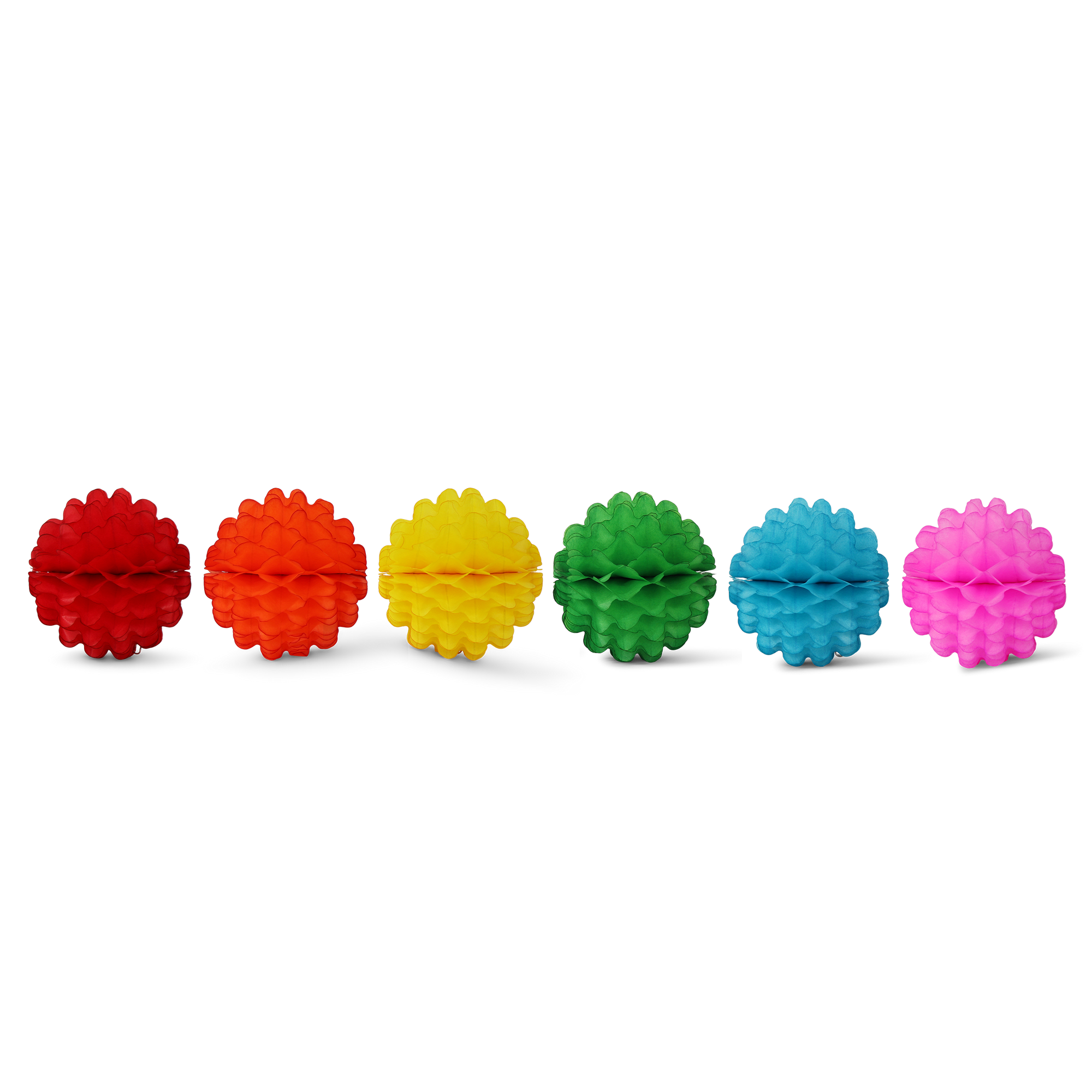 Puff Ball 10cm Rainbow, Set of 6