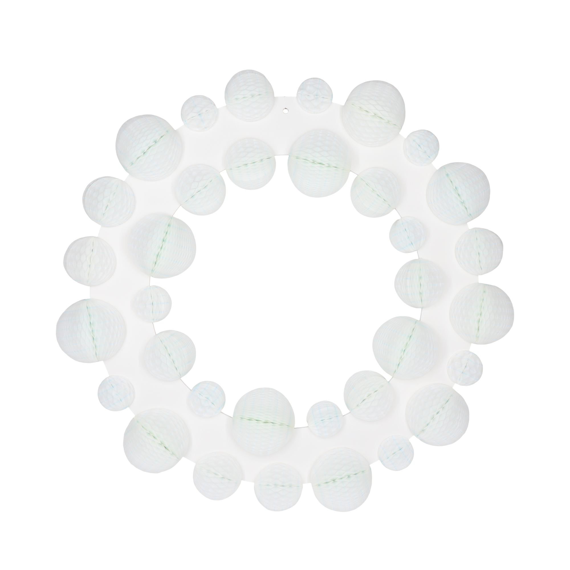 Honeycomb Ball Wreath 40cm, White