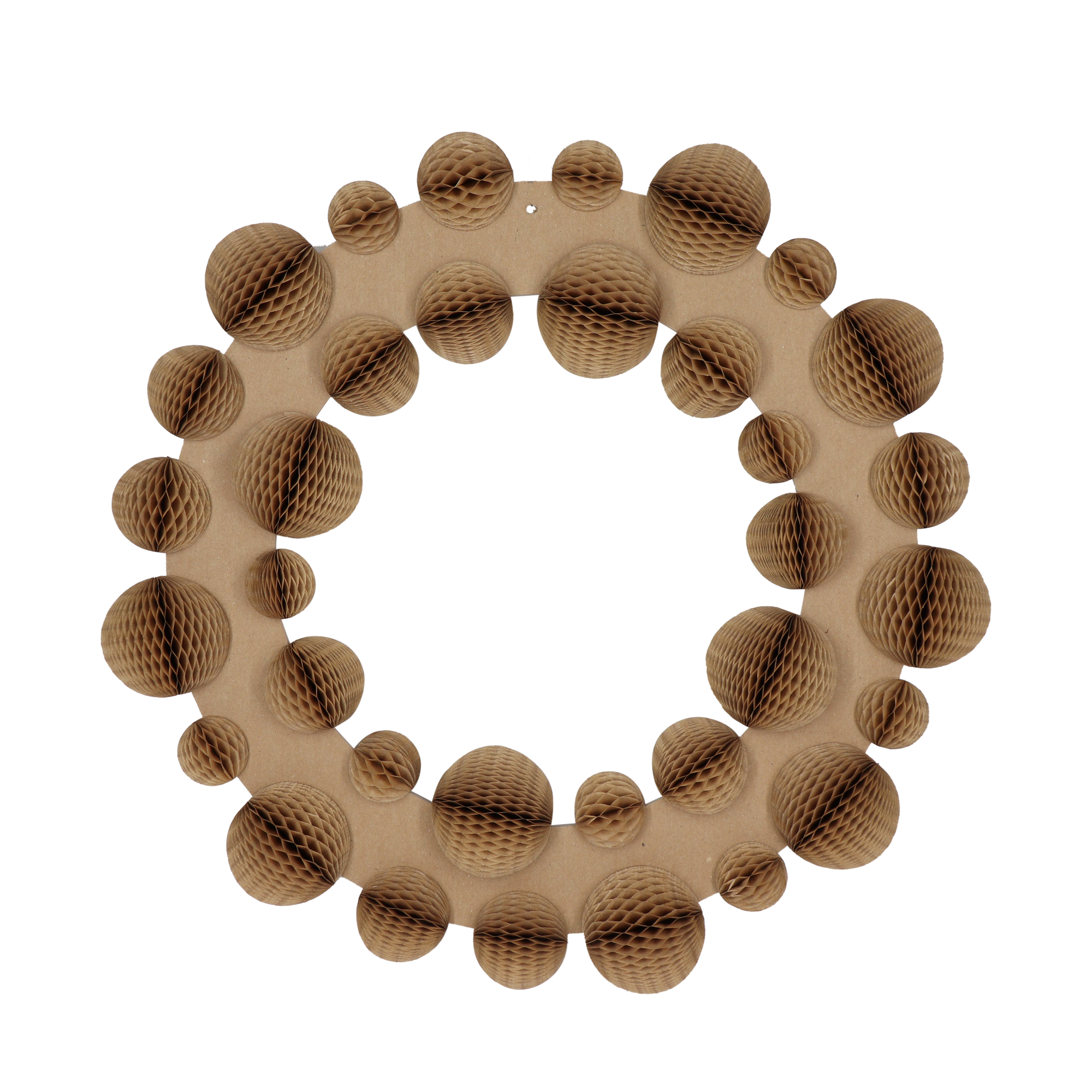 Honeycomb Ball Wreath 40cm, Kraft