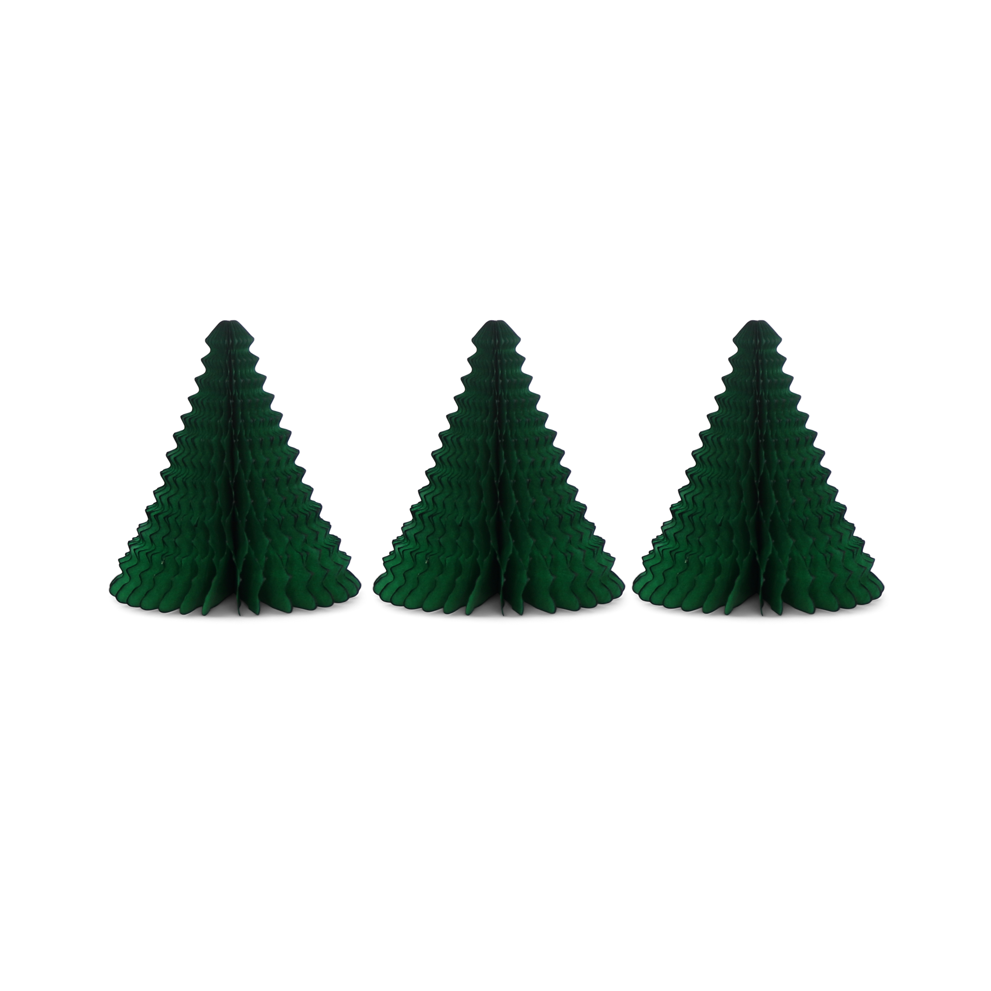 Cone Tree 10cm Traditional Green, Pack of 3