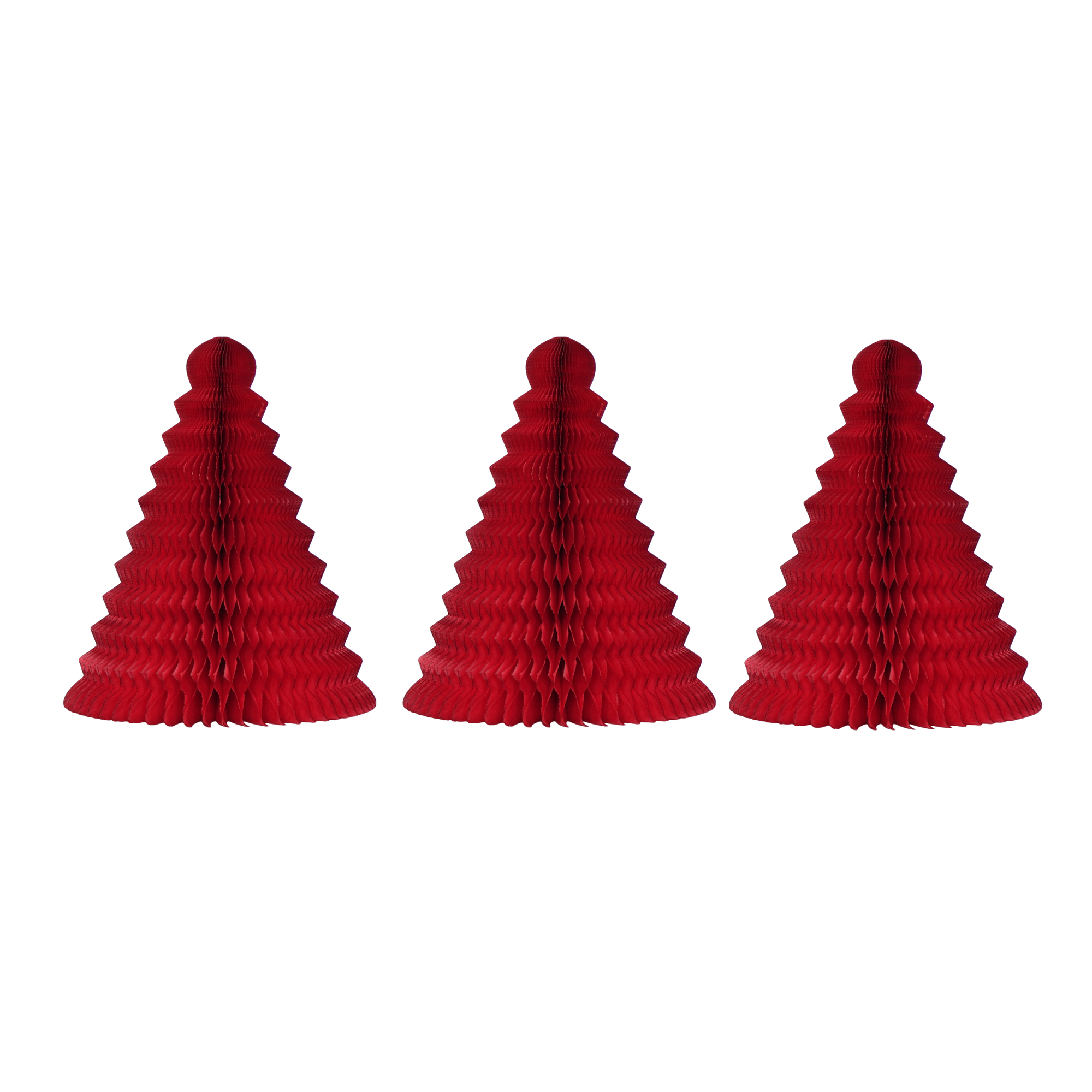 Cone Tree 10cm Red, Pack of 3