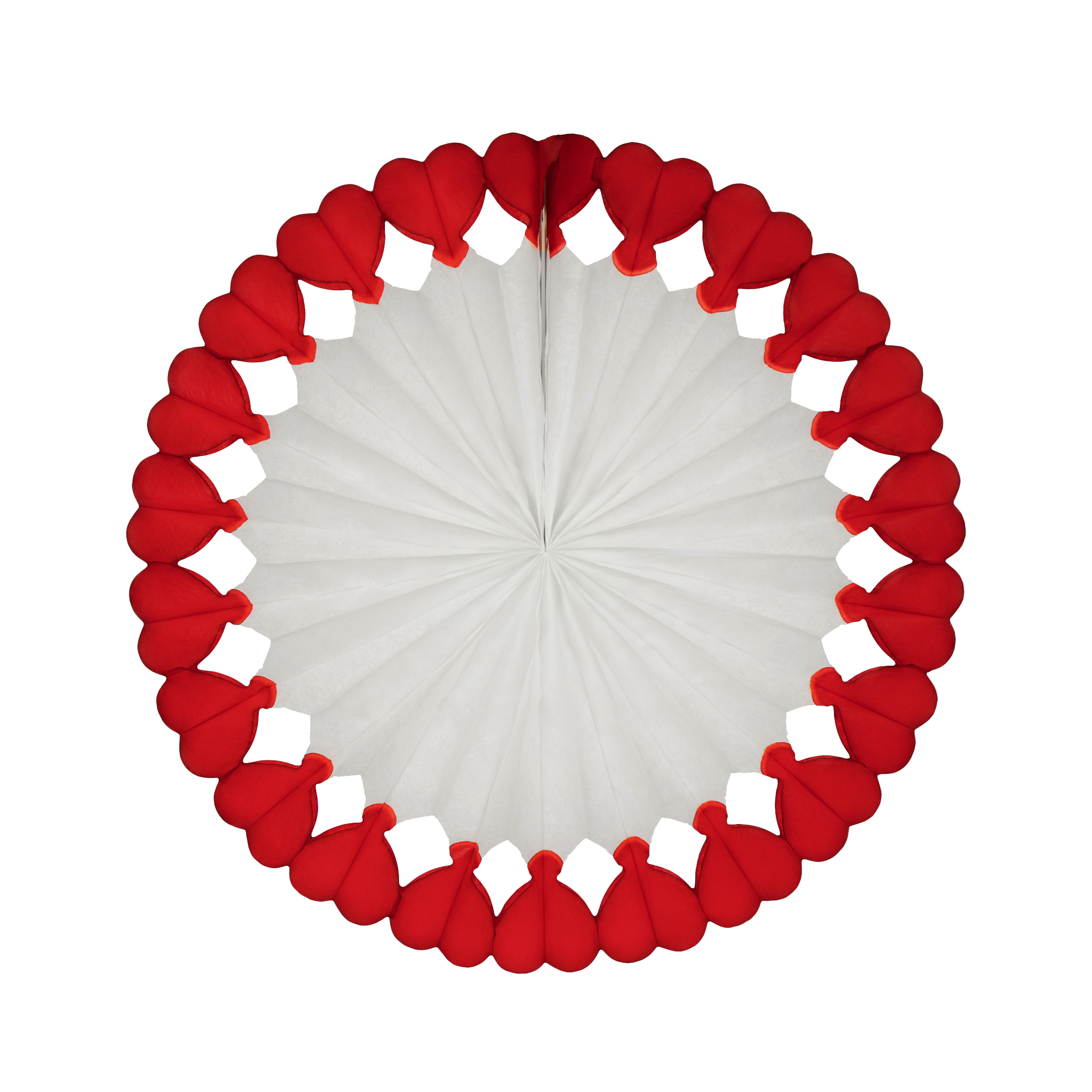 Heart Edge Fan 65cm Classic Red & White