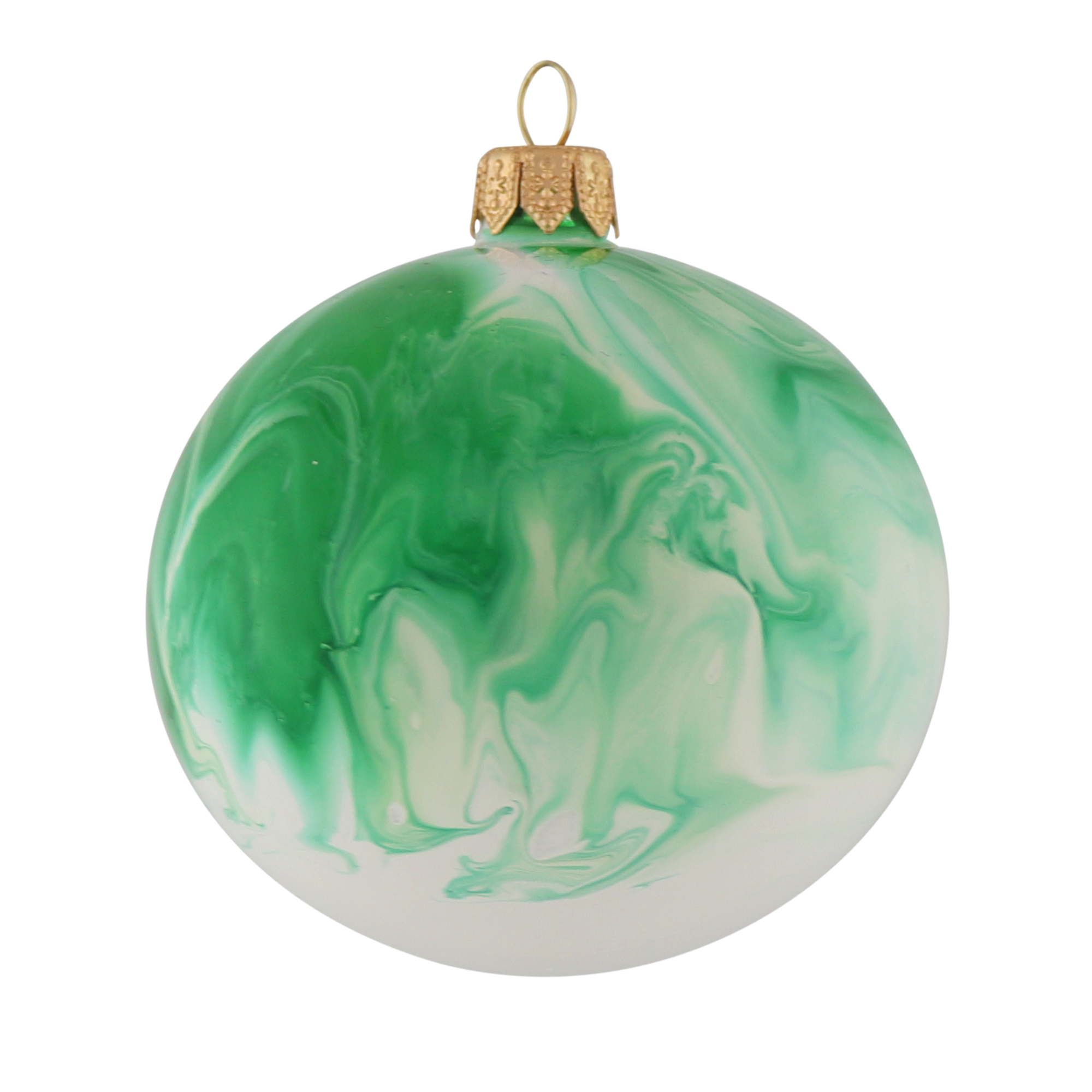 Marble Effect Bauble, 8cm Green