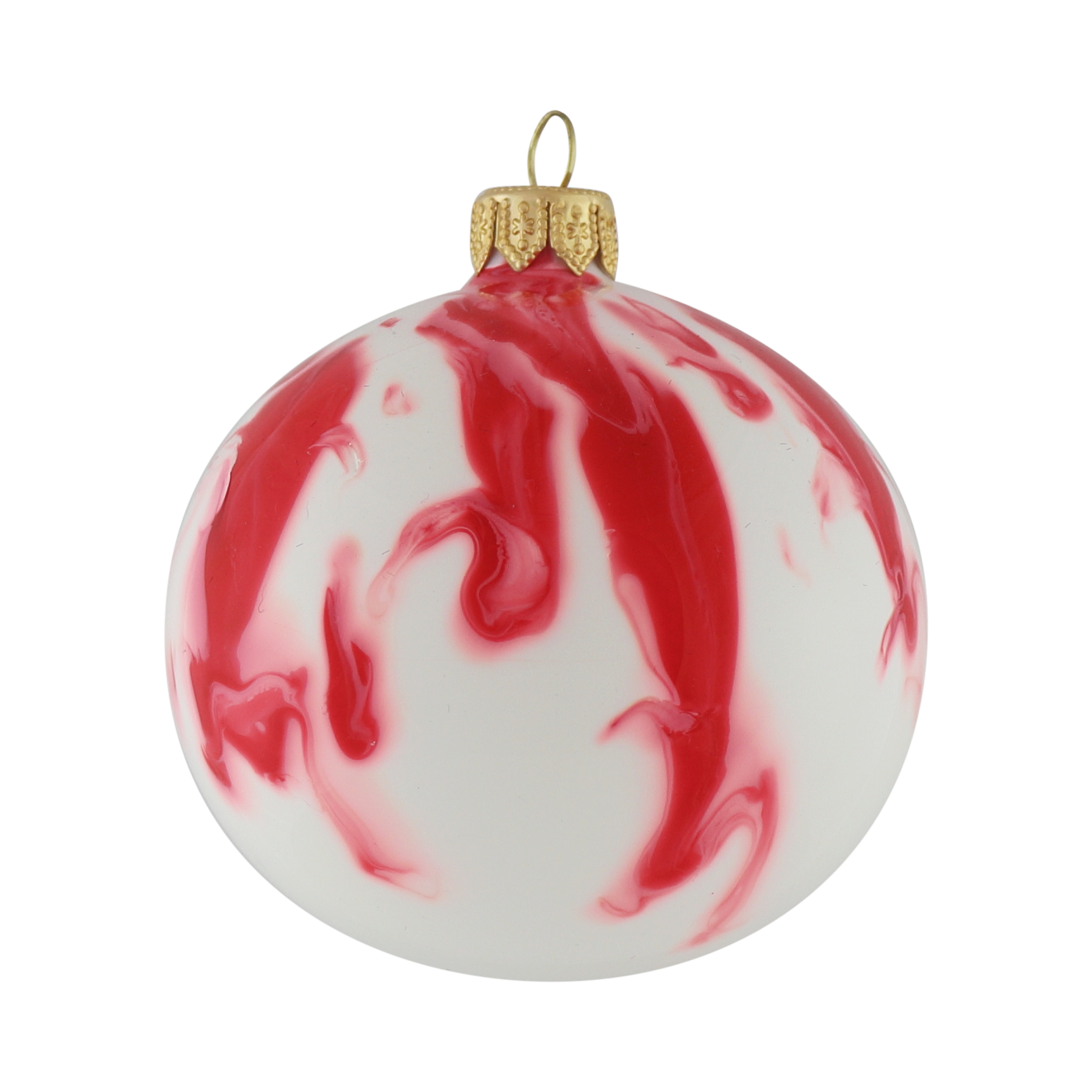 Marble Effect Red Bauble, 8cm