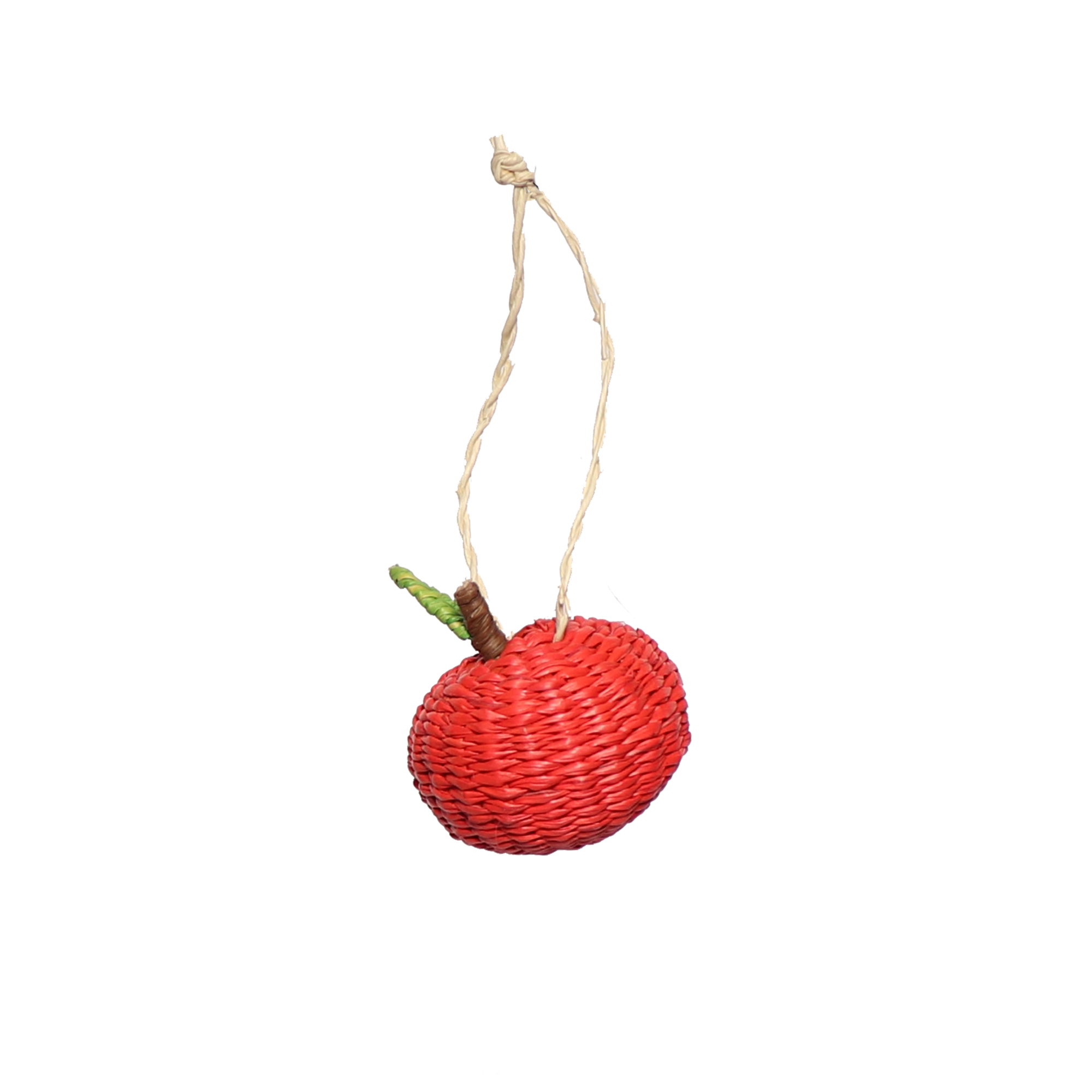 Woven Fruit Apple Decoration, 7cm