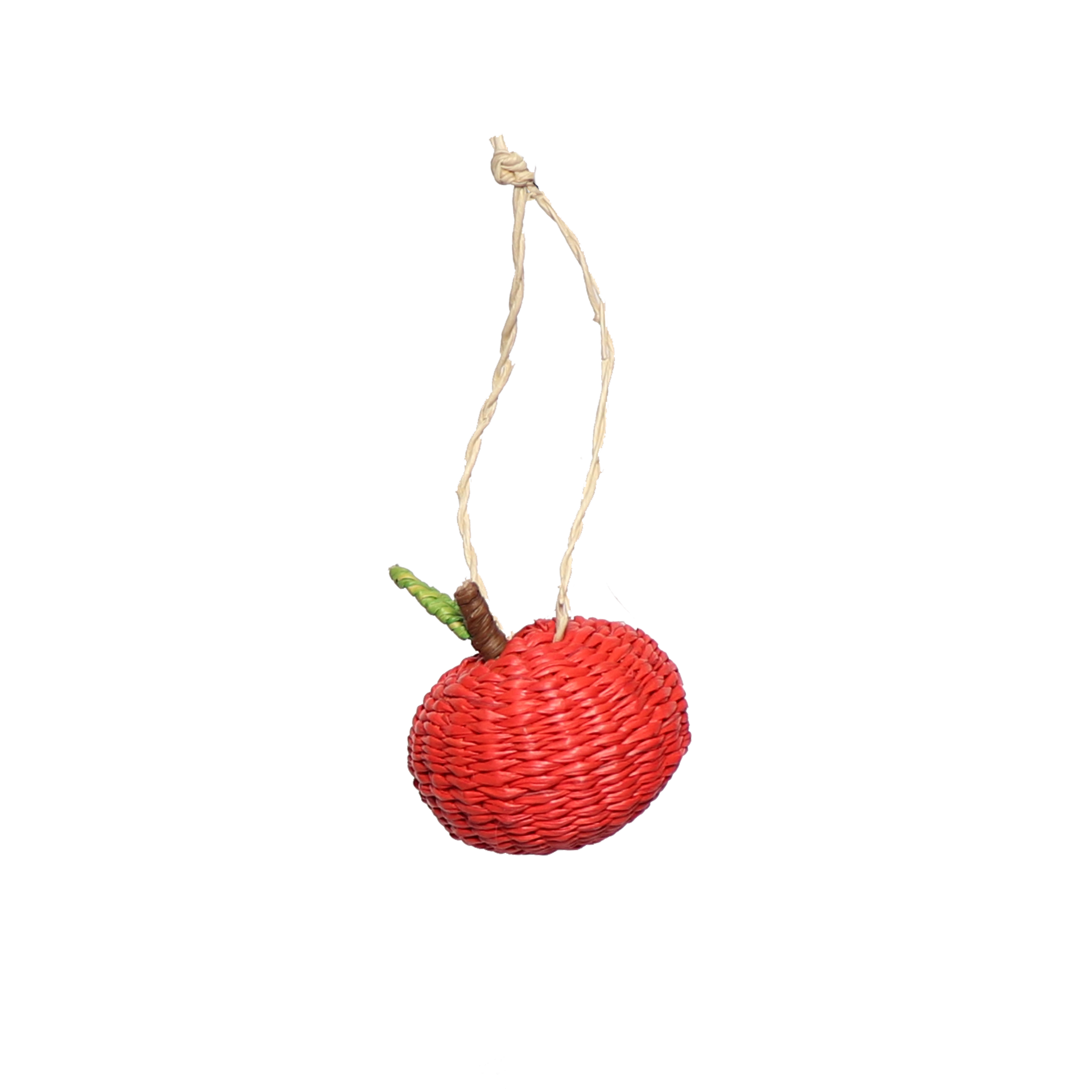 Woven Fruit Apple Decoration, 7cm