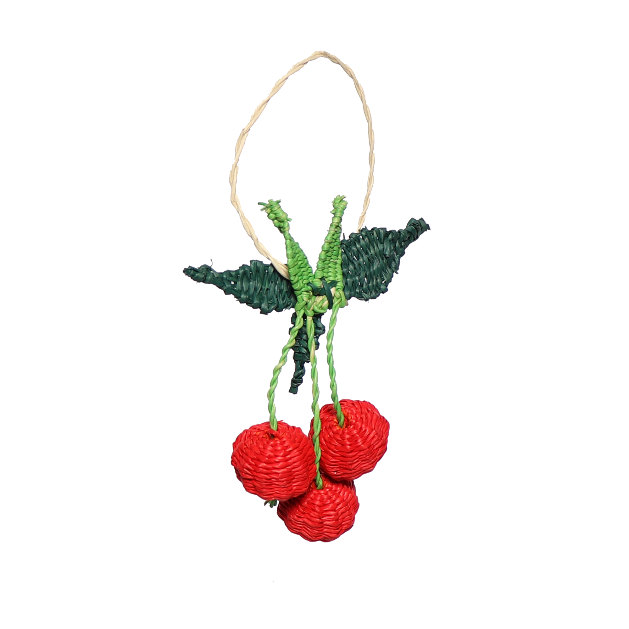 Woven Fruit Cherry Decoration, 7cm